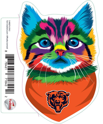 Fan Creations Decal Chicago Bears 3in Decal Rainbow Cat Bandana