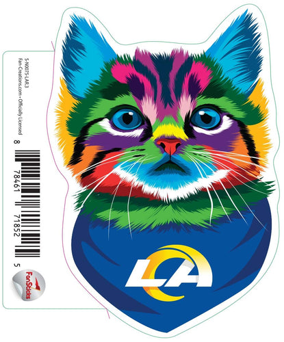 Fan Creations Decal Los Angeles Rams 3in Decal Rainbow Cat Bandana