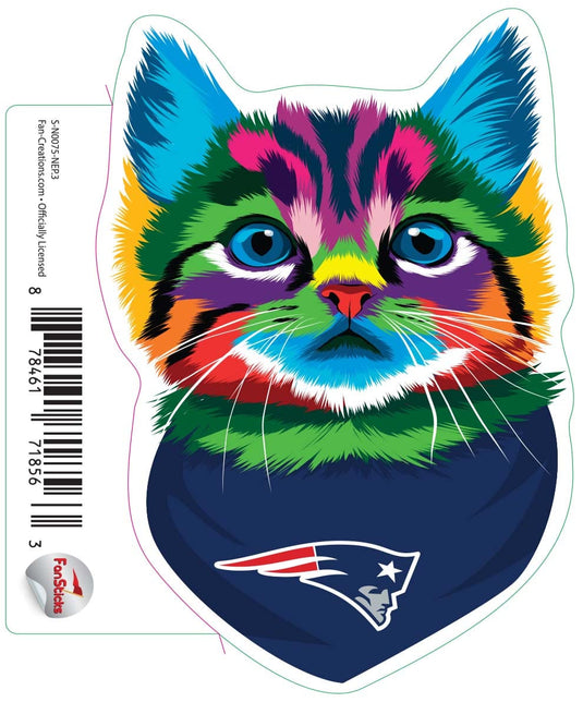 Fan Creations Decal New England Patriots 3in Decal Rainbow Cat Bandana