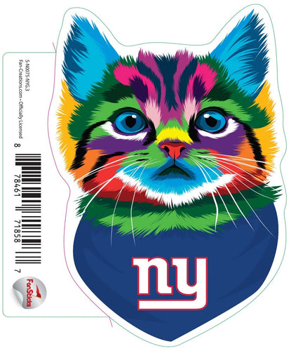 Fan Creations Decal New York Giants 3in Decal Rainbow Cat Bandana
