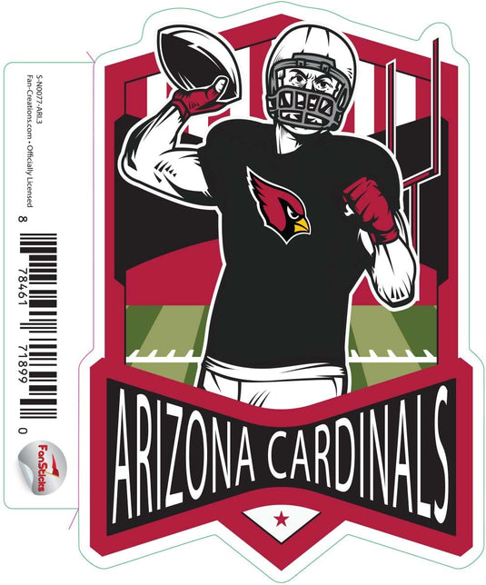 Fan Creations Decal Arizona Cardinals 3in Decal Football Player - Throwing