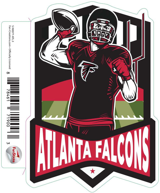 Fan Creations Decal Atlanta Falcons 3in Decal Football Player - Throwing