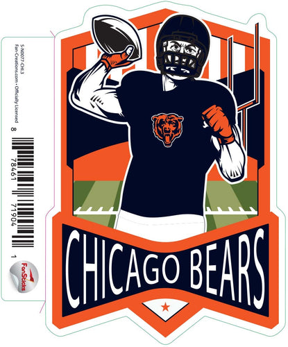 Fan Creations Decal Chicago Bears 3in Decal Football Player - Throwing