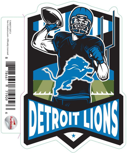 Fan Creations Decal Detroit Lions 3in Decal Football Player - Throwing