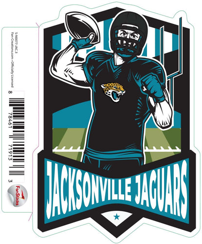 Fan Creations Decal Jacksonville Jaguars 3in Decal Football Player - Throwing