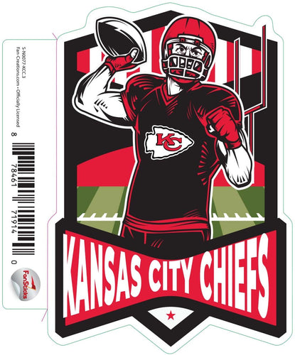 Fan Creations Decal Kansas City Chiefs 3in Decal Football Player - Throwing