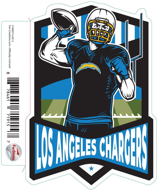 Fan Creations Decal Los Angeles Chargers 3in Decal Football Player - Throwing