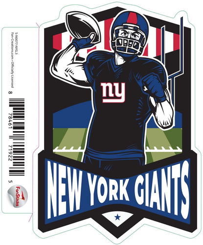 Fan Creations Decal New York Giants 3in Decal Football Player - Throwing