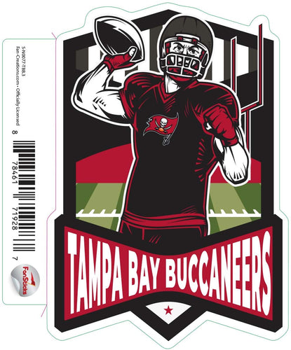 Fan Creations Decal Tampa Bay Buccaneers 3in Decal - Football Player (Throwing)