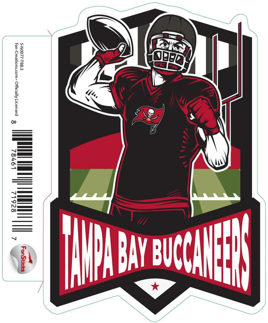 Fan Creations Decal Tampa Bay Buccaneers 3in Decal - Football Player (Throwing)