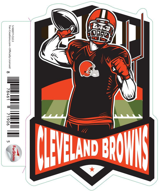 Fan Creations Decal Cleveland Browns 3in Decal Football Player - Throwing