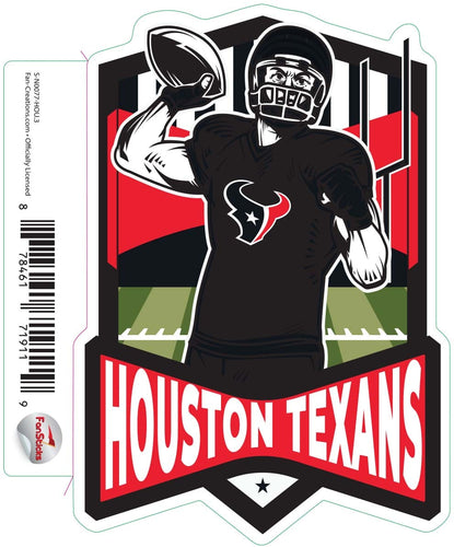 Fan Creations Decal Houston Texans 3in Decal Football Player - Throwing