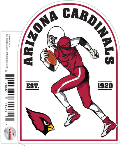 Fan Creations Decal Arizona Cardinals 3in Decal Football Player - Running