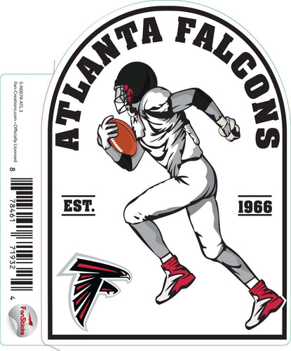 Fan Creations Decal Atlanta Falcons 3in Decal Football Player - Running