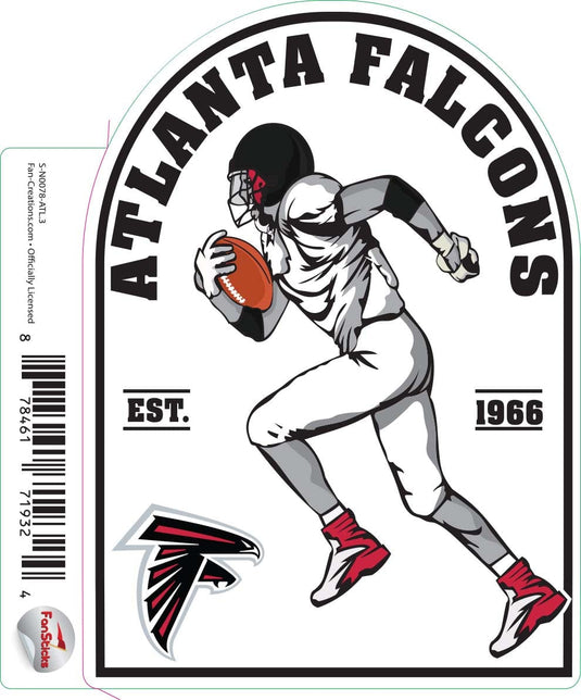 Fan Creations Decal Atlanta Falcons 3in Decal Football Player - Running