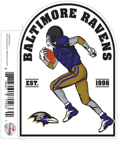 Fan Creations Decal Baltimore Ravens 3in Decal Football Player - Running