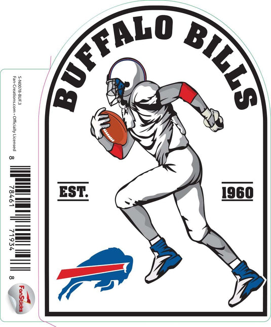 Fan Creations Decal Buffalo Bills 3in Decal Football Player - Running