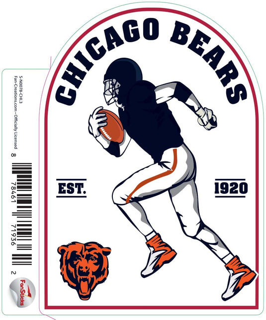 Fan Creations Decal Chicago Bears 3in Decal Football Player - Running