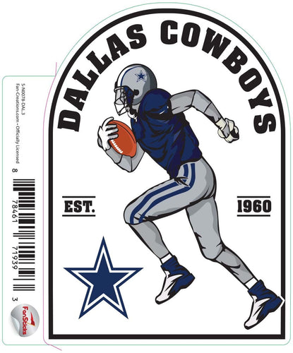 Fan Creations Decal Dallas Cowboys 3in Decal Football Player - Running