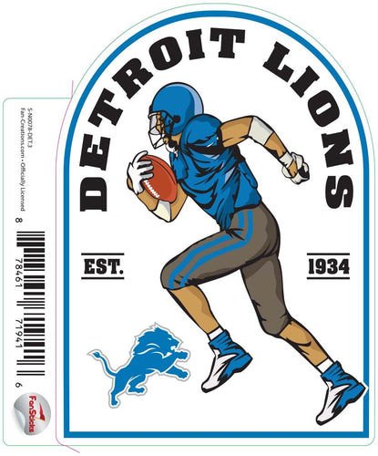 Fan Creations Decal Detroit Lions 3in Decal Football Player - Running