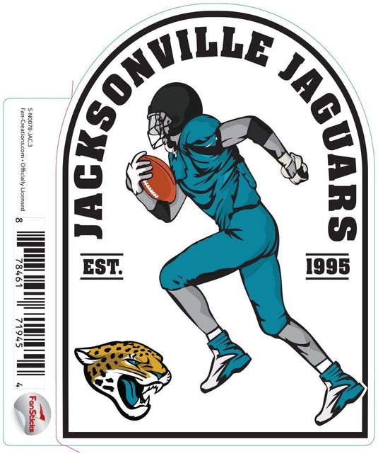 Fan Creations Decal Jacksonville Jaguars 3in Decal Football Player - Running