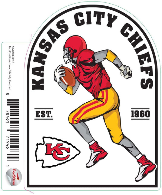 Fan Creations Decal Kansas City Chiefs 3in Decal Football Player - Running