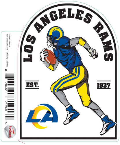Fan Creations Decal Los Angeles Rams 3in Decal Football Player - Running
