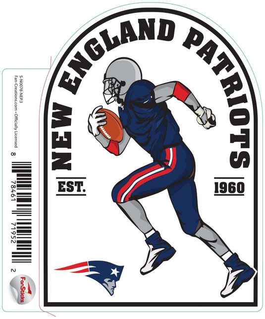 Fan Creations Decal New England Patriots 3in Decal Football Player - Running