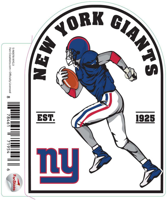 Fan Creations Decal New York Giants 3in Decal Football Player - Running