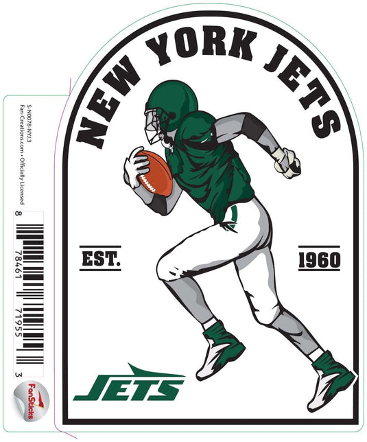 Fan Creations Decal New York Jets 3in Decal Football Player - Running