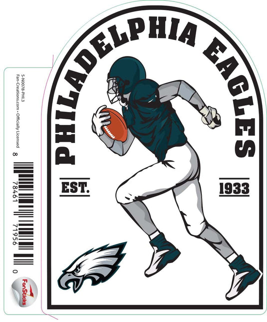 Fan Creations Decal Philadelphia Eagles 3in Decal Football Player - Running