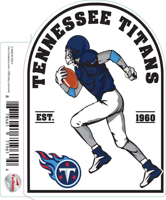 Fan Creations Decal Tennessee Titans 3in Decal - Football Player (Running)