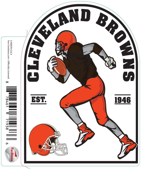 Fan Creations Decal Cleveland Browns 3in Decal Football Player - Running