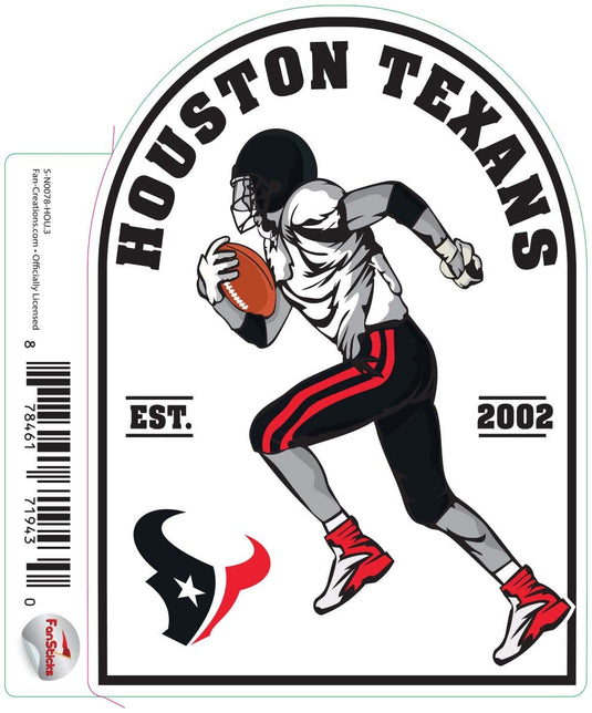 Fan Creations Decal Houston Texans 3in Decal Football Player - Running