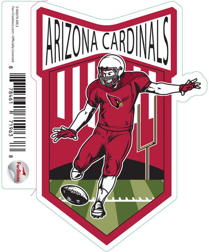 Fan Creations Decal Arizona Cardinals 3in Decal Football Player - Kickoff