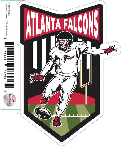 Fan Creations Decal Atlanta Falcons 3in Decal Football Player - Kicker