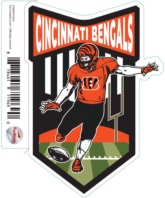 Fan Creations Decal Cincinnati Bengals 3in Decal Football Player - Kicker