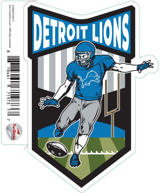 Fan Creations Decal Detroit Lions 3in Decal Football Player - Kicker