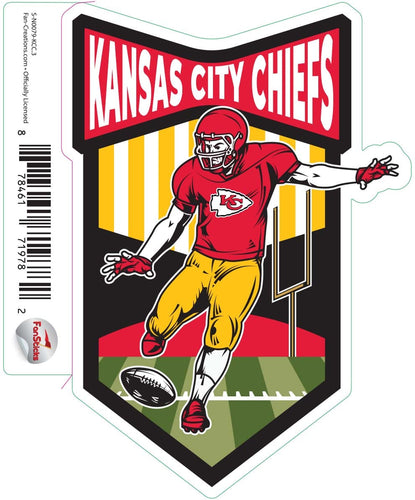 Fan Creations Decal Kansas City Chiefs 3in Decal Football Player - Kicker