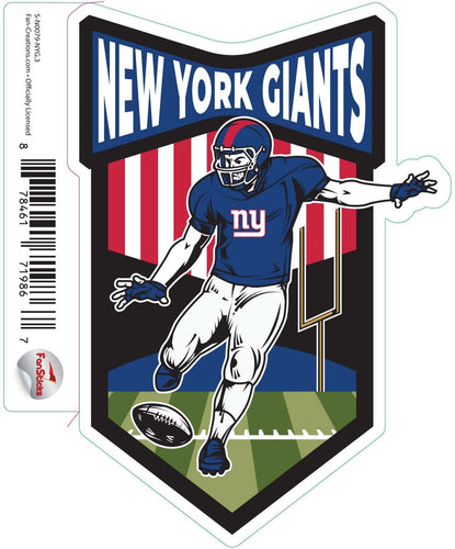 Fan Creations Decal New York Giants 3in Decal Football Player - Kicker