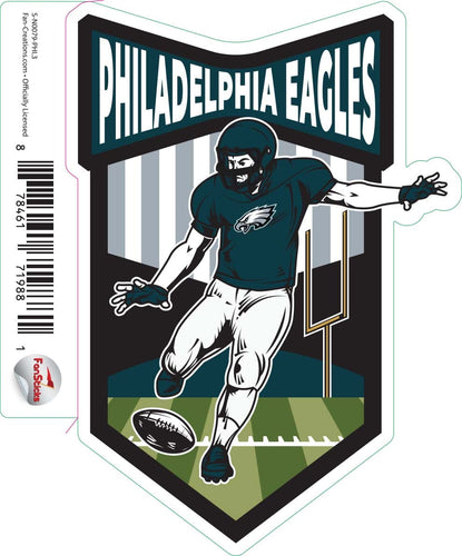 Fan Creations Decal Philadelphia Eagles 3in Decal Football Player - Kicker