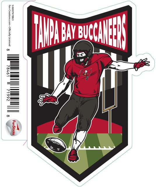 Fan Creations Decal Tampa Bay Buccaneers 3in Decal - Football Player (Kicker)