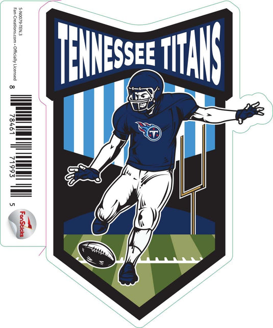 Fan Creations Decal Tennessee Titans 3in Decal - Football Player (Kicker)