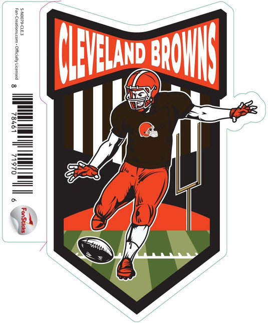 Fan Creations Decal Cleveland Browns 3in Decal Football Player - Kicker