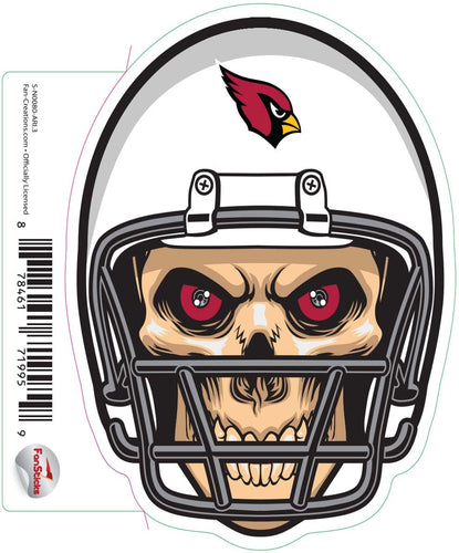 Fan Creations Decal Arizona Cardinals 3in Decal Skull