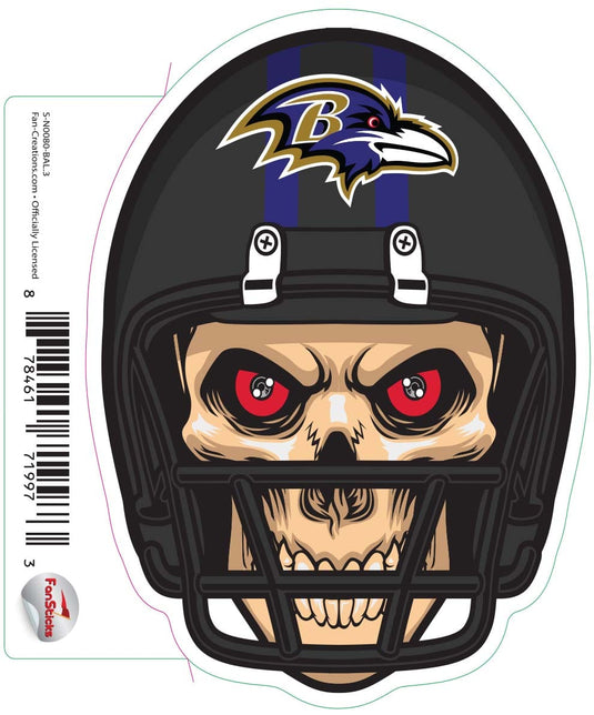 Fan Creations Decal Baltimore Ravens 3in Decal Skull