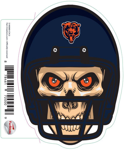 Fan Creations Decal Chicago Bears 3in Decal Skull