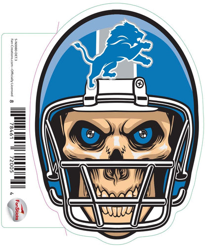 Fan Creations Decal Detroit Lions 3in Decal Skull