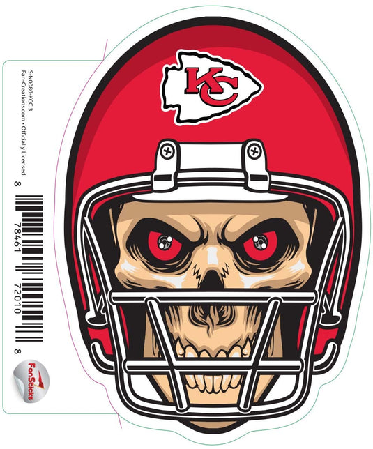 Fan Creations Decal Kansas City Chiefs 3in Decal Skull