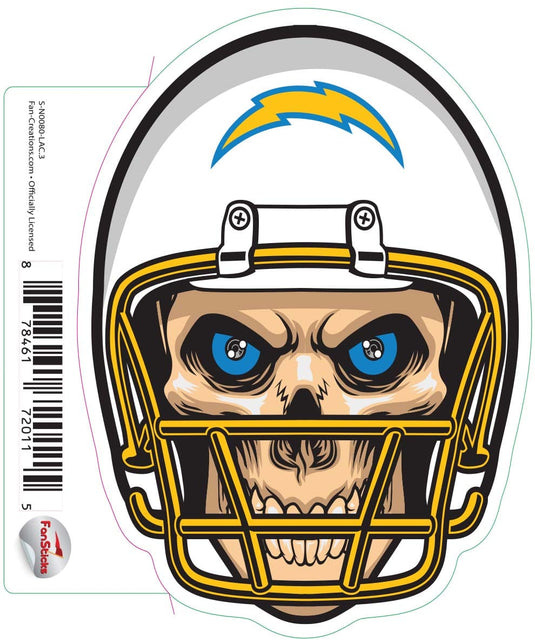 Fan Creations Decal Los Angeles Chargers 3in Decal Skull